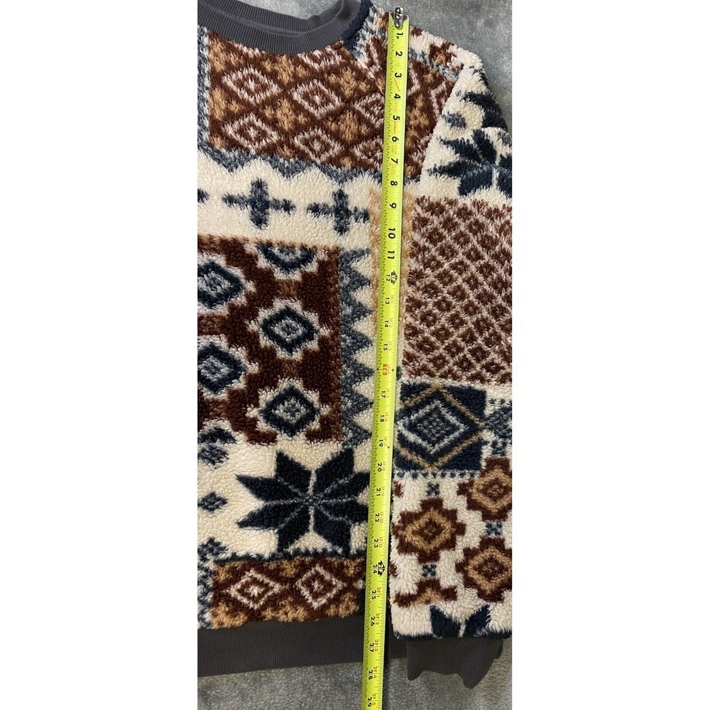 UO Cozy Sherpa Fair Isle Crew Neck Sweatshirt By Urban  Outfitters Men's Size M - Picture 12 of 13